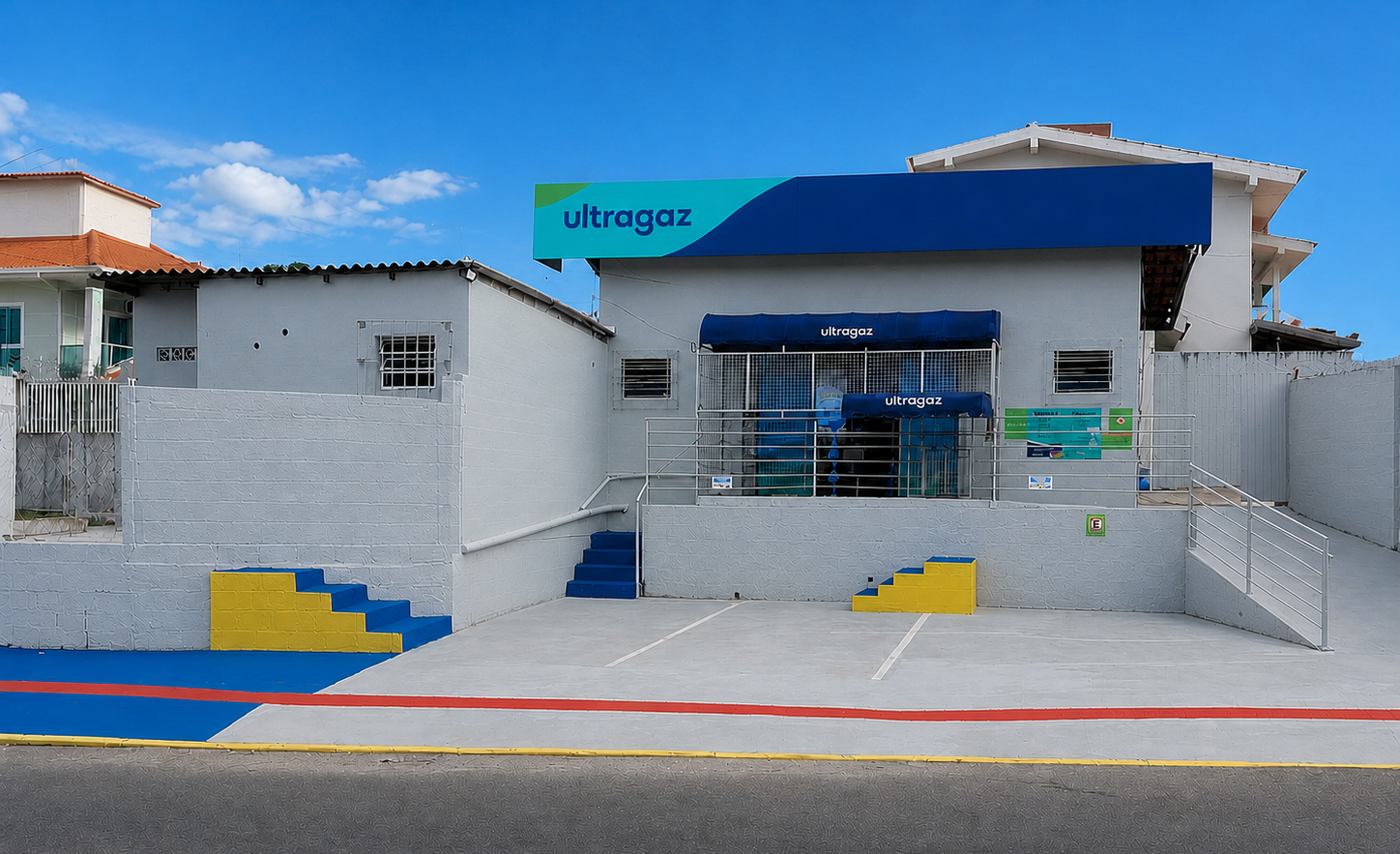 Fachada da Safira Gás & Água em São José, Santa Catarina